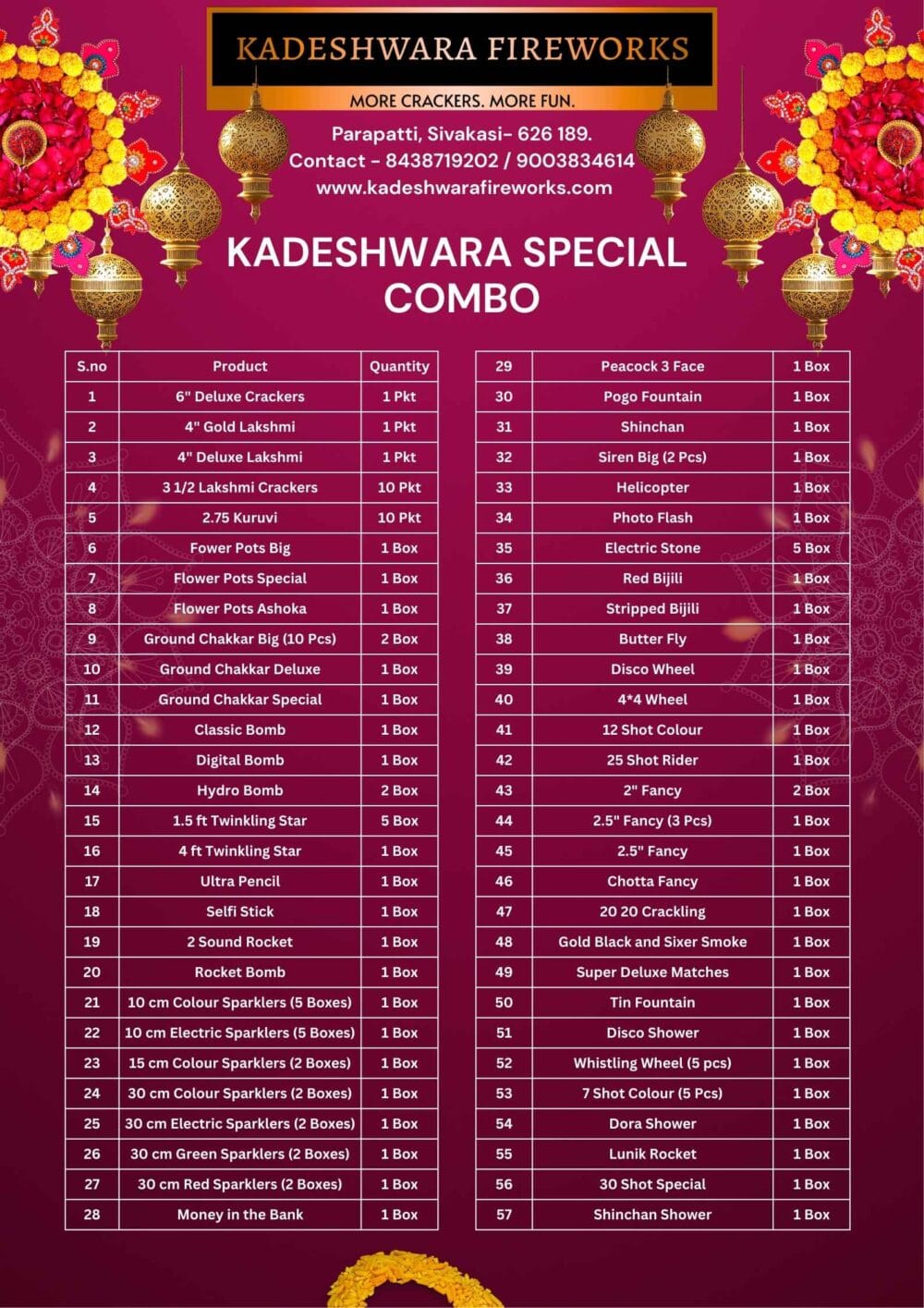 Kadeshwara Special Combo